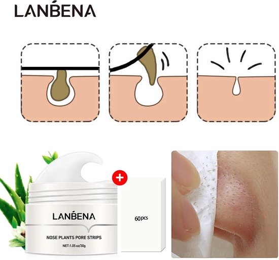 LANBENA Blackhead Remover Peel Off Mask mee-eters verwijderen van gezicht en neus