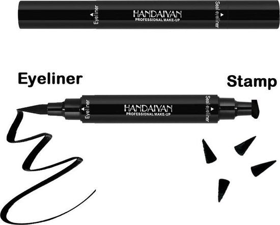 HANDAIYAN® | Eyeliner met wing stempel | Zwarte oog Stempel | 2 in 1 eyeliner | Eyeliner Tool | Wing Eyeliner | Wing Stamp | 2 stuks per verpakking
