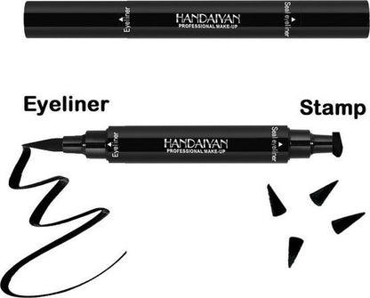 HANDAIYAN® | Eyeliner met wing stempel | Zwarte oog Stempel | 2 in 1 eyeliner | Eyeliner Tool | Wing Eyeliner | Wing Stamp | 2 stuks per verpakking