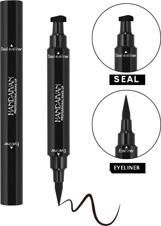 HANDAIYAN® | Eyeliner met wing stempel | Zwarte oog Stempel | 2 in 1 eyeliner | Eyeliner Tool | Wing Eyeliner | Wing Stamp | 2 stuks per verpakking