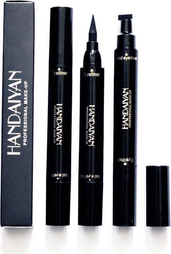 HANDAIYAN® | Eyeliner met wing stempel | Zwarte oog Stempel | 2 in 1 eyeliner | Eyeliner Tool | Wing Eyeliner | Wing Stamp | 2 stuks per verpakking